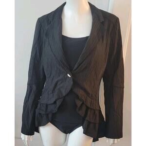 Deca Womans Jacket Blazer Tails Light Sz 12 Cotton Layered Fairycore Whimsigoth